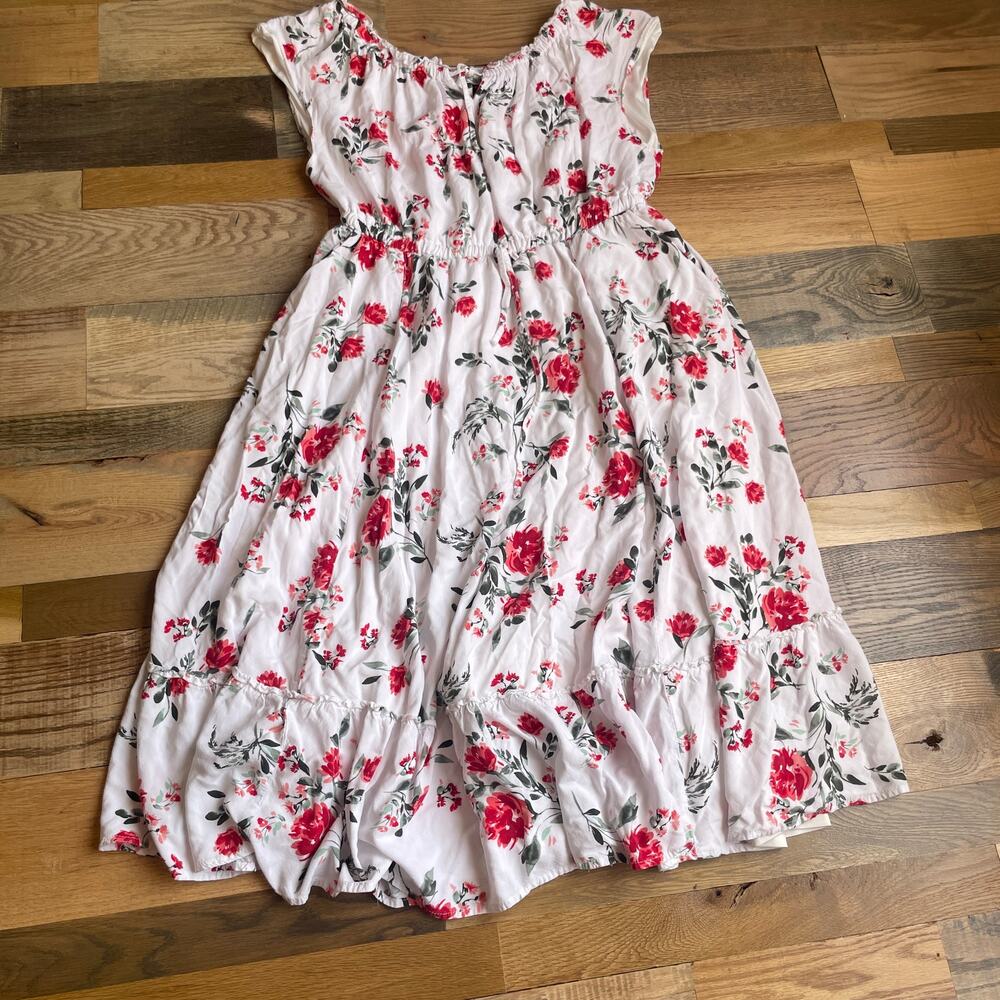 Torrid Floral Midi Dress Size 0 Pink Rose Cottagecore Boho Plus